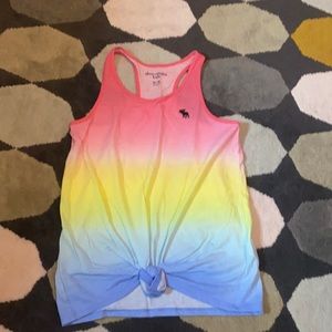Tie-dyed pink yellow green blue pastel sleeveless